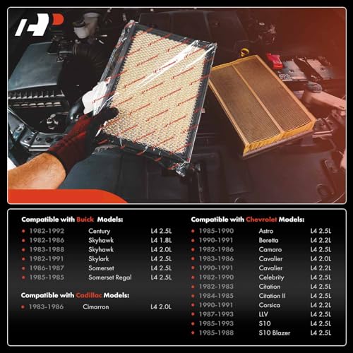 A-Premium Engine Air Filter Compatible with Chevrolet, GMC, Buick, Cadillac