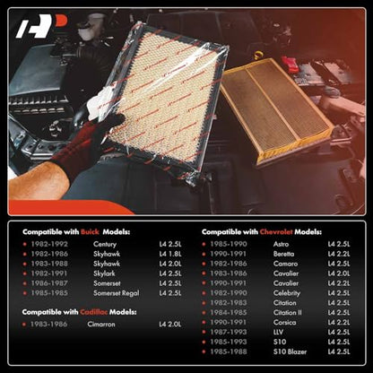 A-Premium Engine Air Filter Compatible with Chevrolet, GMC, Buick, Cadillac