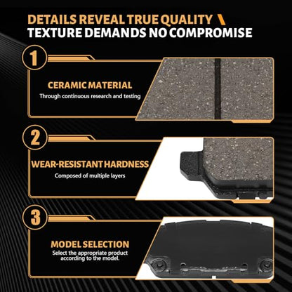 D1841 Rear Ceramic Brake Pads Kit Fit For Honda HR-V 2016-2022, For CR-Z 2016 - size: HZ1841