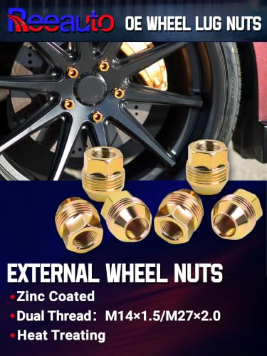 Set of 24 M14x1.5 Wheel Lug Nuts 14mmx1.5 Studs with 5/6 Lug - size: Pack of 24