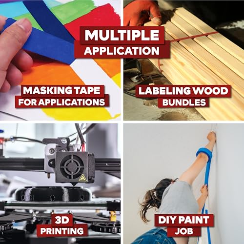 XFasten Professional Blue Painters Tape, Multi-Use, 3/4 Inches x 60 Yards (3-Pack) - Produces Sharp Lines and Residue-Free Artisan Grade Clean Release Wall Trim Tape - size: 3/4 Inches x 60 Yards (3-Pack)