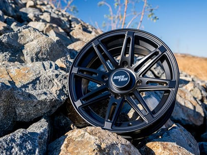 RockTrix RT103 14x7 ATV UTV Wheel 4x156 4+3 Offset, Matte Black, 1pc Single