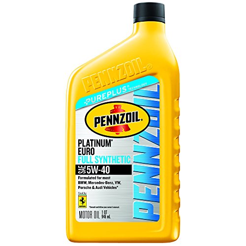 Pennzoil Platinum Euro Full Synthetic 5W-40 Motor Oil (1-Quart, Case of 6) - style: 6-Pack (Old Packaging)