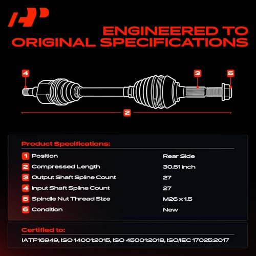 A-Premium Rear Driver or Passenger Side CV Axle Shaft Assembly - style: Rear Driver or Passenger Side