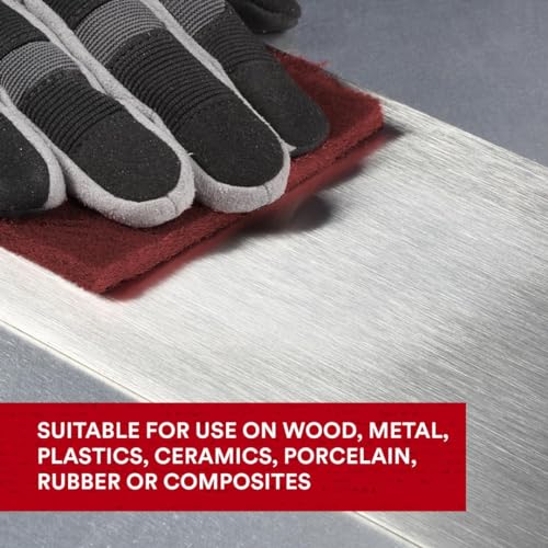 3M Scotch-Brite General Purpose 7447 Hand Pad, Very Fine Grade, 6 in x 9 in, Pack of 20, Aluminum Oxide, Surface Preparation, Scuffing, Blending, Cleaning, Maroon