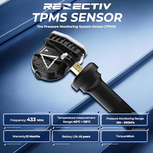 RENECTIV TPMS Sensor,433MHz Tire Pressure Monitoring System Sensor Set of 1 - size: 1PCS