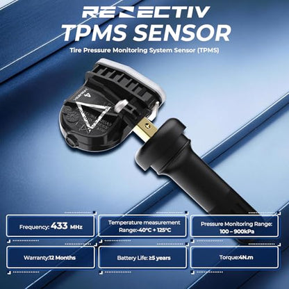 RENECTIV TPMS Sensor,433MHz Tire Pressure Monitoring System Sensor Set of 1 - size: 1PCS