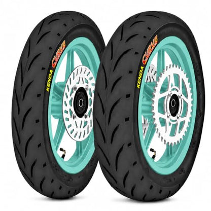 12 Inch Supermoto Wheels Set: 90/90-12 Front & 120/70-12 Rear Pit Bike Mag Wheels with Rotor & Sprocket, Fits Yozma IN10 IN10Pro Heybike Tuttio Soleil01 Mototec VALTINSU EM5 Razor MX350 MX650