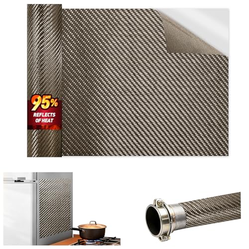 Adhesive Heat Shield Wrap for Automotive, 24 x 12 in, Brown - size: 12" x 24" x 0.02"