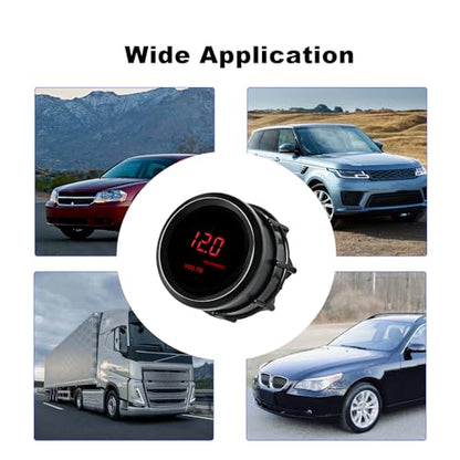 2inch 52mm DC12V Voltmeter Red Digital LED Volt Gauge - color: Volt Gauge