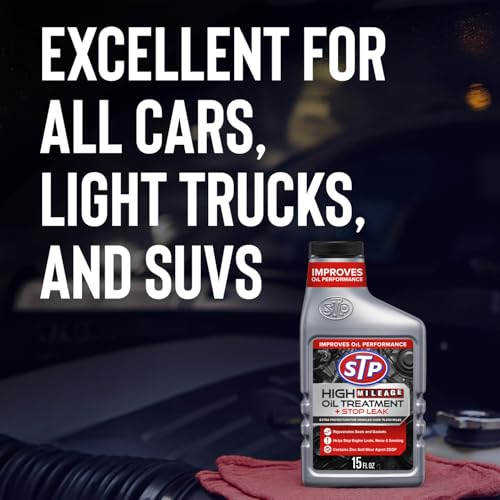 STP High Mileage Oil Treatment + Stop Leak - 15 FL OZ - size: 15 OZ