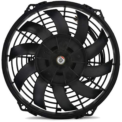 Heavy Duty 11" Transmission Oil Cooler 9" Inch Electric Fan & 6AN In-line Hose Thermostat Switch Wiring Kit (140'F On - 125'F Off) - size: 140'F On - 125'F Off