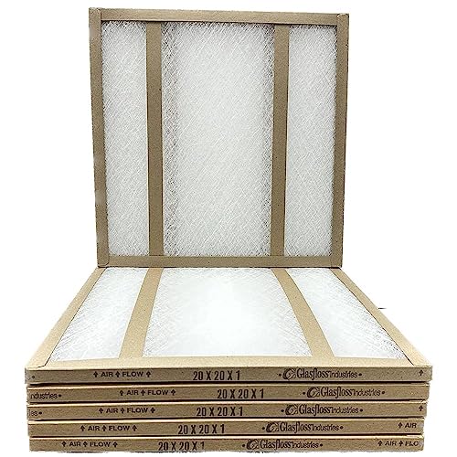 20x20x1 Fiberglass Air Filters, 6-Pack, AC & Furnace, Glasfloss - size: 20x20x1