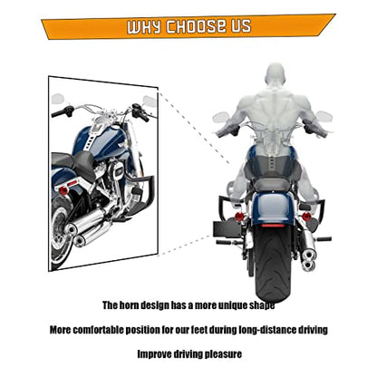 Kinglemc Crash Bar Engine Guard for Harley Softail(Black-B) - color: Black-B