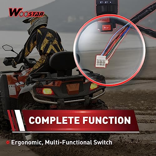 WOOSTAR 7/8" 22mm Handlebar 4 Function Right Start Switch with Horn Button Replacement for 110cc 125cc 150cc 200cc 250cc ATV 4 Wheeler Quad Motorcycle Dirt Pit Bike - color: 4 Functions