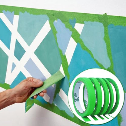 5 Rolls Pinstripe Tape Thin Painters Masking Tape - color: Green
