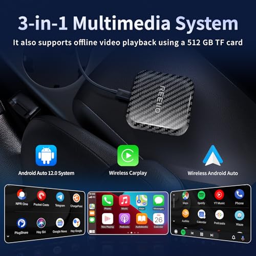 Wireless CarPlay Ai Box with Net-Flix/YouTube/TF Card Slot Convert Wired CarPlay to Wireless for 2016 and Above Original Wired CarPlay Touchscreen Car,Plug&Play Easy Setup Android Auto Car Video Box