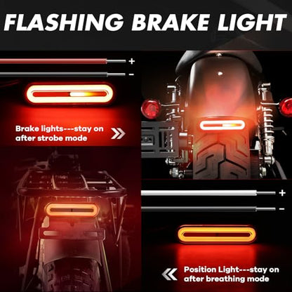 Alopee 5" Universal Led Motorcycle Tail Lights 12V-80V, 1 Pack - size: 1 Pack 5 Inch Tail Light
