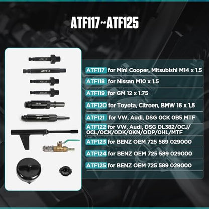 PLAYOCCAR 10L ATF Transmission Fluid Pump with 27PCS Adapters