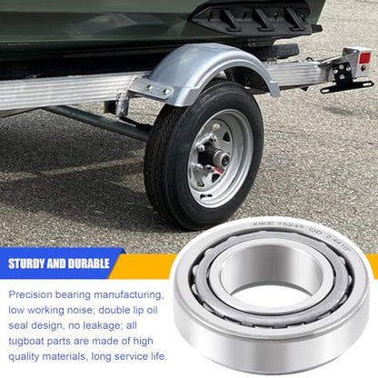 XiKe 2 Set Fits 5,200-6,000 lb Axles Trailer Wheel Hub Kit - size: 25580/20 ＆ 15123/245 + Seal ID 2.125'' ＆ 2.250'', style: Pack 2 Set