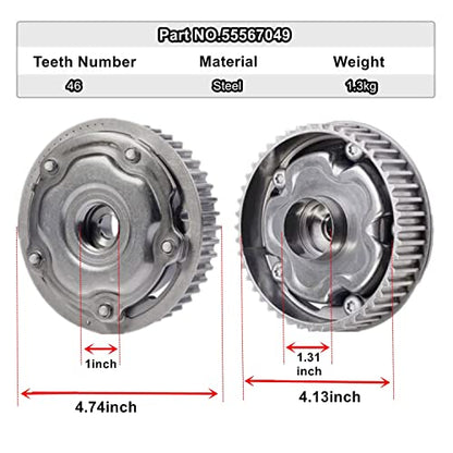 Camshaft Exhaust Sprocket, for Chevrolet Aveo(2009-2011 4Cyl 1.6L),for Pontiac G3(2009-2010 4Cyl 1.6L),for Saturn Astra (2008-2009 4Cyl 1.8L) Engine Timing Camshaft VVT Gear, #55567048 55567049