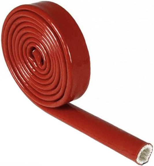 Fuel Line Heat Shield Insulation Heat Sleeve Fuel Line Heat Shield Sleeve Fire Sleeve Silicone Coated Fiberglass Heat Protection for Automotive Hose Lines & Electrical Wiring (Red, 3/4" ID x 5FT) - color: Red, size: 3/4" ID x 5FT