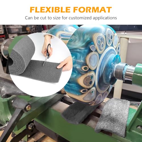 Gray Scuff Pad Roll 5" x 15 ft - Ultra Fine 800 Grit Surface Prep for Auto Body, Woodworking & Paint - color: Gray, style: 5 Inches*15 Feet