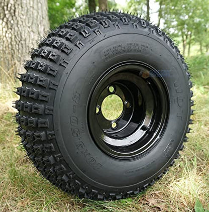 Knobby 18x9.5-8" Golf Cart/ATV Tires on 8" BLACK Steel Wheel-Set of 4