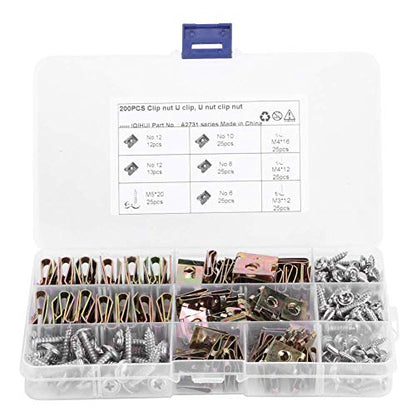 Watris Veiyi Auto Car U Clip, 200Pcs Screw Clips with Screws