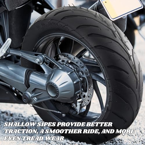 (1 Set) Universal Replacement Rear 110/50-6.5 Tire and Tube Set - Fits Most 38cc, 47cc, and 49cc Mini Pocket Bikes - Compatible with MTA1/MTA2, GP-RSR, and More - Angled Valve Stem for Easy Inflation - size: 110/50-6.5, TR-87 (1-Set)
