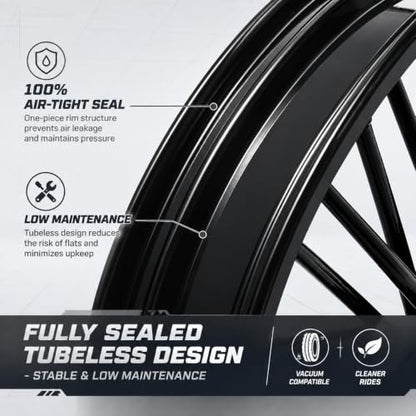TOFR 18x3.5 Fat Spoke Front Wheel Black For Harley Softail Choppers 00-22 - color: Gloss Black, size: Front:18x3.5