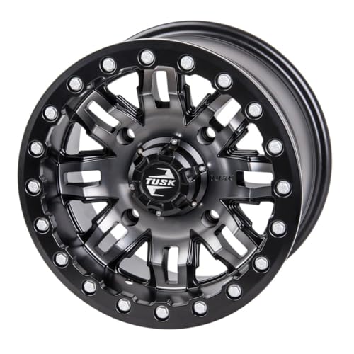 4/156 Tusk Teton Beadlock Wheel 15x10 5.0 + 5.0 Gun Metal/Black For Kawasaki MULE Pro-FX 820 EPS 2016-2023