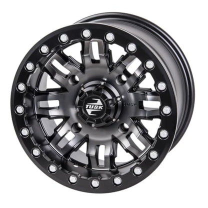 4/156 Tusk Teton Beadlock Wheel 15x10 5.0 + 5.0 Gun Metal/Black For Kawasaki MULE Pro-FX 820 EPS 2016-2023