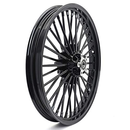 TOFR 21x2.15 16x5.5 Fat Spoke Wheels Black For Harley Dyna FXD FXDB 08-17 - color: 21x2.15 16x5.5 Black, size: Dyna 2008-2017