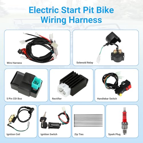 EOPOAYI Pit Bike Wiring Harness Electric Start for 110cc 125cc TaoTao ATV