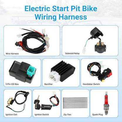 EOPOAYI Pit Bike Wiring Harness Electric Start for 110cc 125cc TaoTao ATV