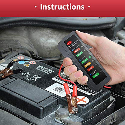 KINGBOLEN 12V Car Battery Tester & Alternator Analyzer LED