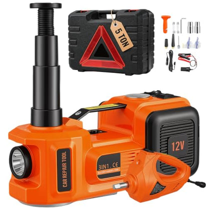 VEVOR Electric Car Jack 5 Ton with Electric Impact Wrench & Inflator Pump