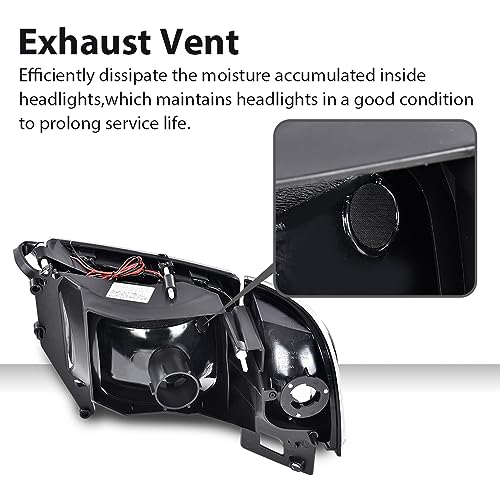 G-PLUS LED Headlights Fit Dodge Ram 1500 1994-2001/Ram 2500 3500 1994-2002 - size: Fit Dodge Ram 1994-2001(Clear/Black)