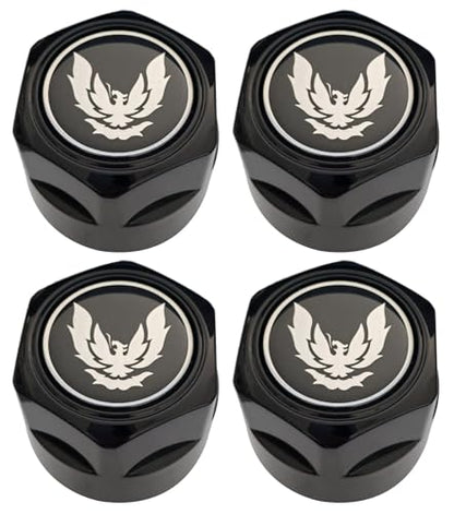 Black 1982-92 Firebird Trans AM Formula Aluminum Wheel Center Cap Hub Cover 4PCS