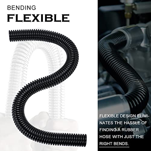 Hypertune Universal 48" Stainless Steel Radiator Flexible Coolant Water Hose Kit With 4pcs Clamp Black - size: Black-48inch