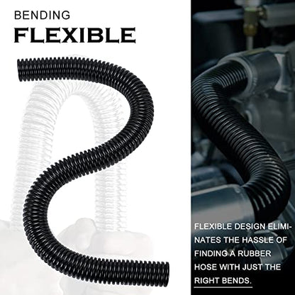 Hypertune Universal 48" Stainless Steel Radiator Flexible Coolant Water Hose Kit With 4pcs Clamp Black - size: Black-48inch