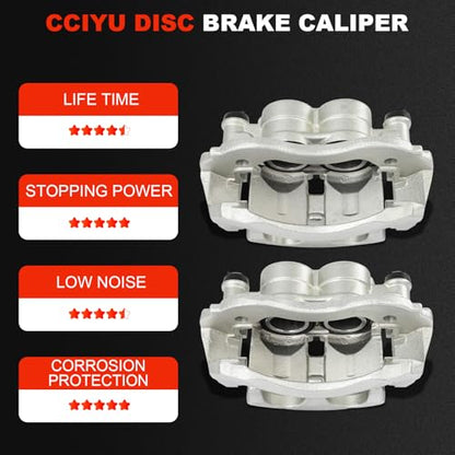 cciyu Front Left & Right Disc Brake Calipers Assembly 18B5524 18B5525 - size: Front[18B5524+18B5525]