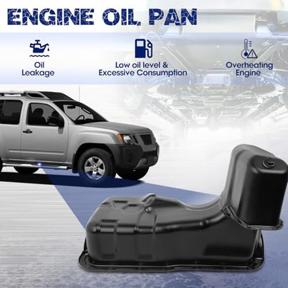 Transmission Oil Pan with Drain Plug, Fit for Chrysler 300 2012-2016, Fit for Jeep Wrangler JK 2012-2018, 3.6L, OE 111104S100 - size: 111104S100