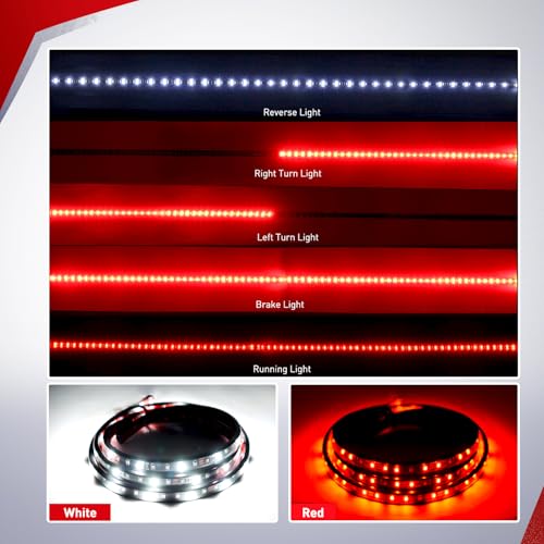 Nilight 60 Inch Truck Tailgate Light Bar 108 LED Single Row - color: 60" Tailgate Light Strip Single Row