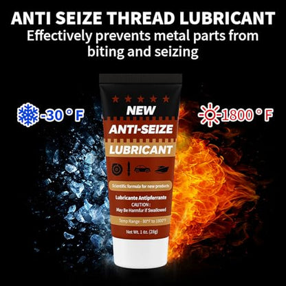 Copper Anti-Seize Brake Caliper Grease & Thread Lubricant - High Temp Copper Antiseize Compound Prevents Noise, Seizes - Use for Brake Pins, Bolts, Spark Plugs, Automotive Application - 1oz Tube 1Pack - color: 1 oz