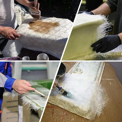 Fiberglass Mat Roll 8" x 10 Yards, 1.5 oz Chopped Strand Mat, Wide Fiberglass for Large Surface Repair & Reinforcement, Resin Compatible for Boat Roof Auto - size: 8" Wide X 10 Yds