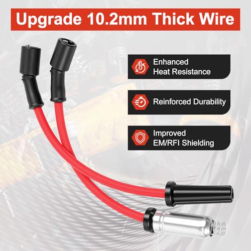 High Performance Iridium Spark Plugs & Wires Set of 8 for Chevy GMC V8 - size: High Performance Plugs+Wires