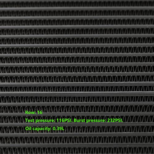 Ucreative 16 Row AN10 Stacked Plate Aluminum Engine Transmission Oil Cooler - size: 16 Row with Adapters