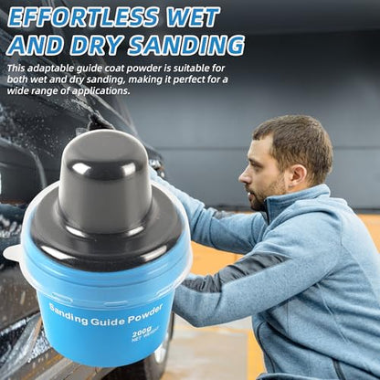 Calvana 7 oz Black Dry Guide Coat Powder for Auto Body Sanding, Highlights Scratches, Pinholes & Low Spots, Moisture-Resistant Cap, Wet & Dry Sanding Compatible
